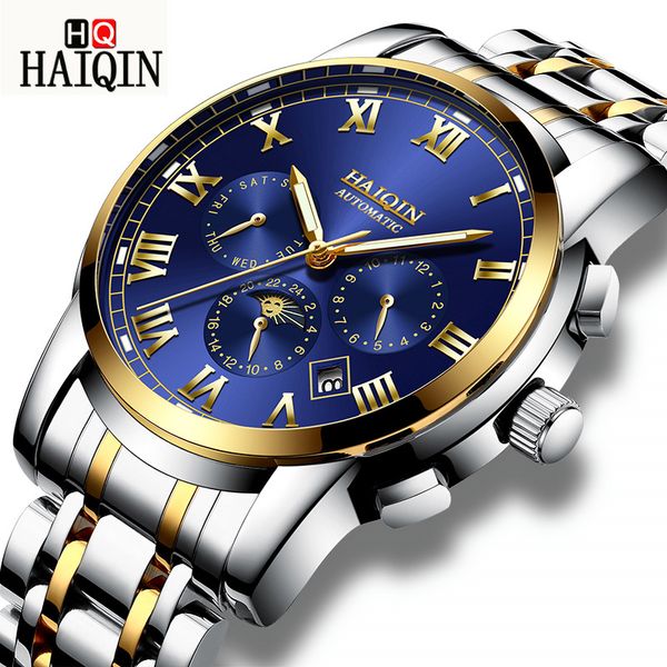 haiqin mens watches automatic mechanical watch men full steel business waterproof fashion sport wristwatch 2019, Slivery;brown
haiqin mens watches automatic mechanical watch men full steel business waterproof fashion sport wristwatch 2019, Slivery;brown