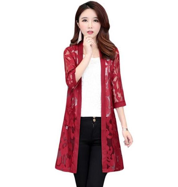 2019 new feamle medium long shawl coat lace harajuku hollow chiffon thin open stitch summer jacket oversize dc320, Black;brown
2019 new feamle medium long shawl coat lace harajuku hollow chiffon thin open stitch summer jacket oversize dc320, Black;brown