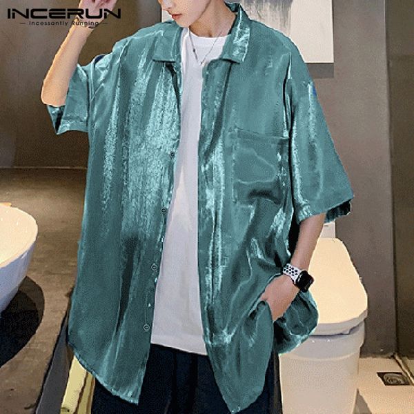 korean men shirt short sleeve casual shiny 2020 lapel streetwear solid loose blouse fashion breathable camisa masculina incerun, White;black
korean men shirt short sleeve casual shiny 2020 lapel streetwear solid loose blouse fashion breathable camisa masculina incerun, White;black