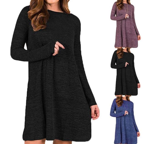 fall lady solid color o neck long sleeve casual loose pullover t-shirt dress fall lady casual loose pullover t-shirt dress, Black;gray
fall lady solid color o neck long sleeve casual loose pullover t-shirt dress fall lady casual loose pullover t-shirt dress, Black;gray