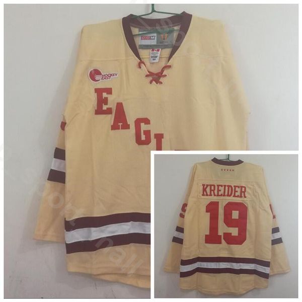 men college 19 chris kreider jersey ice hockey boston eagles jerseys team color home yellow for sport fans embroidery and stitched, Black
men college 19 chris kreider jersey ice hockey boston eagles jerseys team color home yellow for sport fans embroidery and stitched, Black