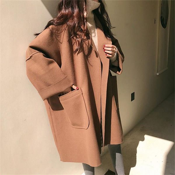 women's wool & blends 2021 autumn fashion women loose oversize woolen coat casual solid long plus size brown black pocket female jacket
women's wool & blends 2021 autumn fashion women loose oversize woolen coat casual solid long plus size brown black pocket female jacket