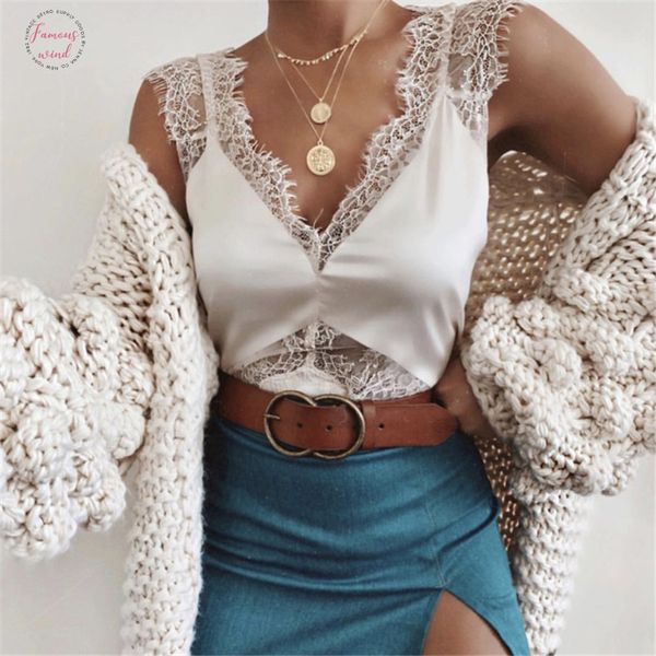 2020 women lace slim vest fashion solid camisole solid sleeveless tank comfortable casual womens summer clothes female blusa, White
2020 women lace slim vest fashion solid camisole solid sleeveless tank comfortable casual womens summer clothes female blusa, White