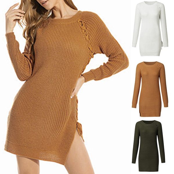 strap hem split knit sweater dress women autumn winter casual o-neck sweater dress ladies jumpers knitwear chandail femme #40, White;black
strap hem split knit sweater dress women autumn winter casual o-neck sweater dress ladies jumpers knitwear chandail femme #40, White;black
