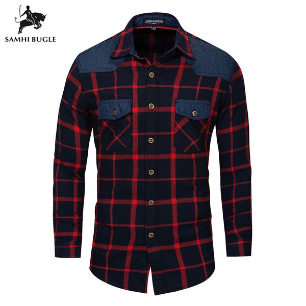 plaid shirt men 100% cotton long sleeve autumn male flannel red dress shirts army brand casual fashion, White;black
plaid shirt men 100% cotton long sleeve autumn male flannel red dress shirts army brand casual fashion, White;black