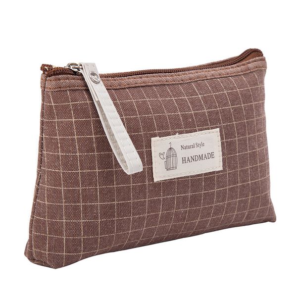 cosmetic bags plaid makeup pouch zipper pouch floral canvas make up bags cosmetic case balck zipper professional girl 2019