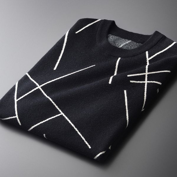 minglu men sweater luxury jacquard striped knitting round collar mens sweater fashion casual slim fit man plus size 4xl, White;black
minglu men sweater luxury jacquard striped knitting round collar mens sweater fashion casual slim fit man plus size 4xl, White;black