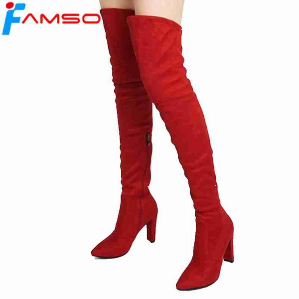 famso size 34-43 2018 new women boots autumn red party shoes high heels thigh high boots winter outdoor suede fur, Black
famso size 34-43 2018 new women boots autumn red party shoes high heels thigh high boots winter outdoor suede fur, Black