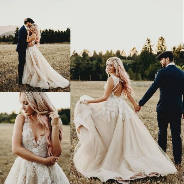 classic deep v neck backless bridal wedding dresses sleeveless tulle sweep train garden beach a line plus size wedding gowns, White 
classic deep v neck backless bridal wedding dresses sleeveless tulle sweep train garden beach a line plus size wedding gowns, White