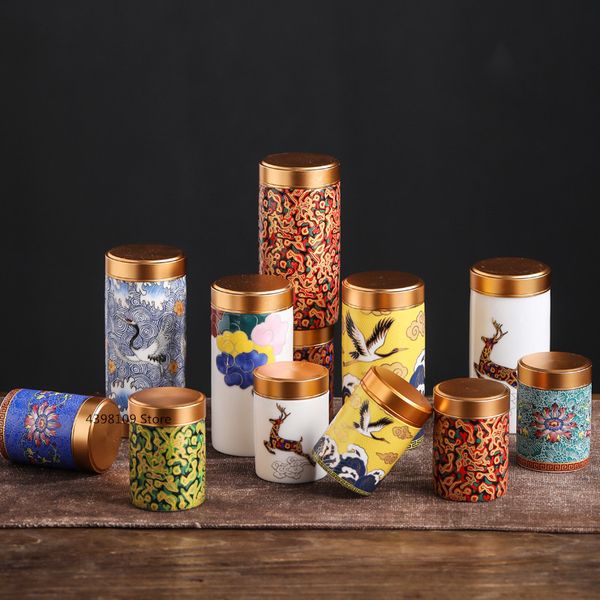 2pcs storage tank chinese style ceramic mini metal box sealed can coffee bean storage bottle portable travel box
2pcs storage tank chinese style ceramic mini metal box sealed can coffee bean storage bottle portable travel box