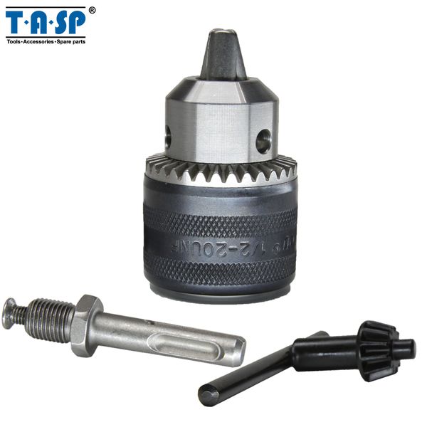 tasp 1.5 ~ 13mm keyed drill chuck 1/2" 20unf with key and sds plus adapter electric drills and rotary hammers accessories
tasp 1.5 ~ 13mm keyed drill chuck 1/2" 20unf with key and sds plus adapter electric drills and rotary hammers accessories