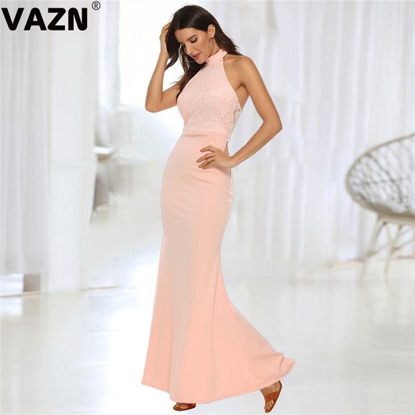 vazn outspoken untidy club fashion solid halter sleeveless backless women high waist thin mermaid maxi dress, Black;pink 
vazn outspoken untidy club fashion solid halter sleeveless backless women high waist thin mermaid maxi dress, Black;pink