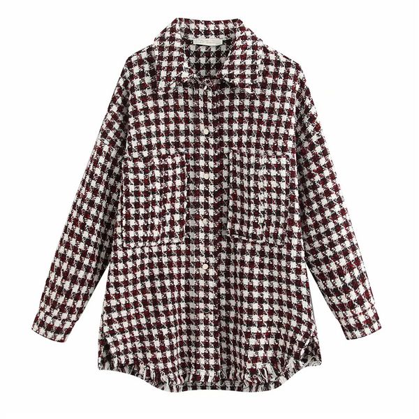 oversized elegant plaid tweed long jacket women long sleeve lapel single breasted coat female chic frayed outwear, Black;brown
oversized elegant plaid tweed long jacket women long sleeve lapel single breasted coat female chic frayed outwear, Black;brown