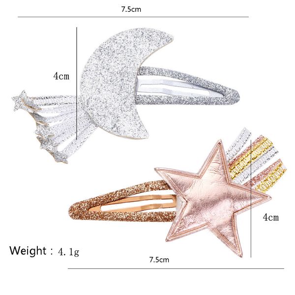 small hair clips sequense leather moon and star hair barrettes girls bb barrettes birthday party hairbands, Slivery;white
small hair clips sequense leather moon and star hair barrettes girls bb barrettes birthday party hairbands, Slivery;white