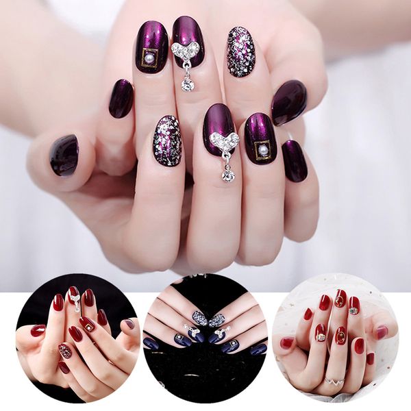 24pcs fake fingernails full cover short round press on nails dripping shape heart pendant nail tips wearable fake nail with glue, Red;gold
24pcs fake fingernails full cover short round press on nails dripping shape heart pendant nail tips wearable fake nail with glue, Red;gold