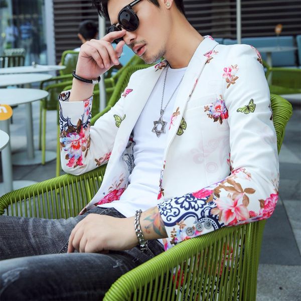 floral print blazer hombre mens stylish blazer 2019 autumn prom blazers for men slim fit korean style suit jacket men, White;black
floral print blazer hombre mens stylish blazer 2019 autumn prom blazers for men slim fit korean style suit jacket men, White;black