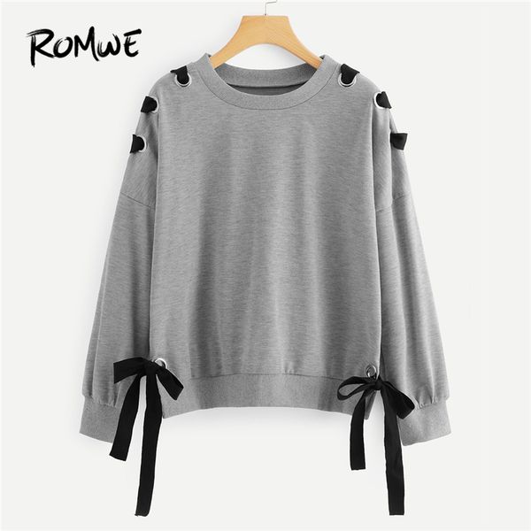 romwe grey criss cross drop shoulder knot side sweatshirt women casual autumn plain clothing spring long sleeve pullover, Black
romwe grey criss cross drop shoulder knot side sweatshirt women casual autumn plain clothing spring long sleeve pullover, Black