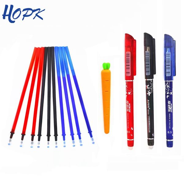 gel pens 12pcs/lot erasable pen refill rod eraser set 0.5mm blue black red ink for school office stationery
gel pens 12pcs/lot erasable pen refill rod eraser set 0.5mm blue black red ink for school office stationery