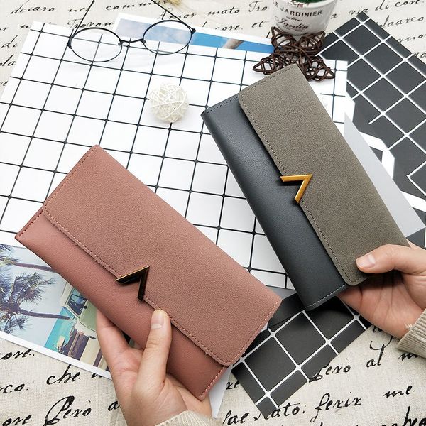 Женщины матовый кожаный кошелек искусственная кожа длинный кошелек письмо тверд
Женщины матовый кожаный кошелек искусственная кожа длинный кошелек письмо тверд