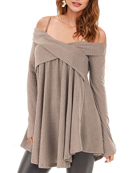 women sweater woman sweaters fashion shoulder criss cross tunic sweater casual solid spaghetti strap long sleeve pullover ladies 2xl, White;black
women sweater woman sweaters fashion shoulder criss cross tunic sweater casual solid spaghetti strap long sleeve pullover ladies 2xl, White;black