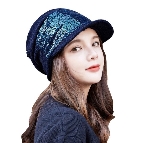 elifashion fashion flat brim hats paillette decoation fashion caps for female in four season 3 colors, Blue;gray
elifashion fashion flat brim hats paillette decoation fashion caps for female in four season 3 colors, Blue;gray