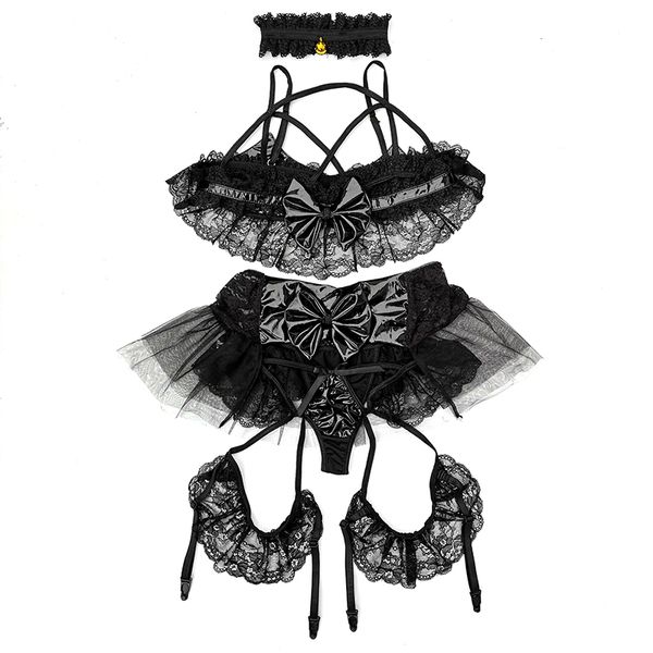 temptation little devil underwear women collar bra panty garter set hollow-out wireless bow intimates lingerie sujetador, Red;black
temptation little devil underwear women collar bra panty garter set hollow-out wireless bow intimates lingerie sujetador, Red;black