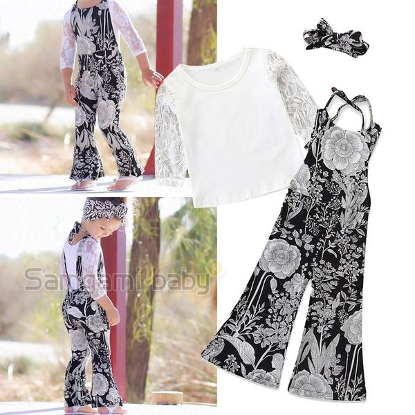 kids outfits clothes girls 2019 lace sleeves t shirt+floral flare pants jumpsuits suits two piece matching set baby tracksuit clothing sets, White
kids outfits clothes girls 2019 lace sleeves t shirt+floral flare pants jumpsuits suits two piece matching set baby tracksuit clothing sets, White