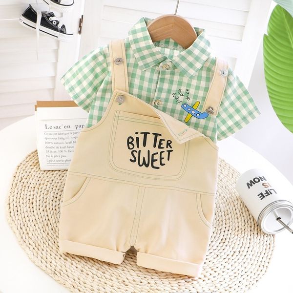 baby summer clothes for a boy overalls + plaid shirt two-piece baby short-sleeved summer children clothing 12 3 4 years boy, White
baby summer clothes for a boy overalls + plaid shirt two-piece baby short-sleeved summer children clothing 12 3 4 years boy, White