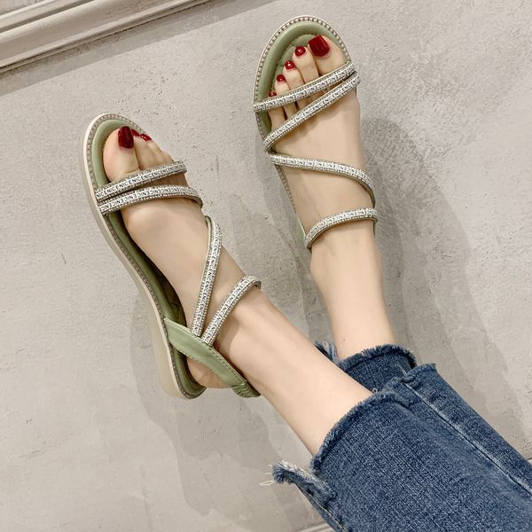 letter crystal narrow band flat open toe sandals women shoes summer outdoor sweet shiny thin belt sandals women 2020, Black
letter crystal narrow band flat open toe sandals women shoes summer outdoor sweet shiny thin belt sandals women 2020, Black