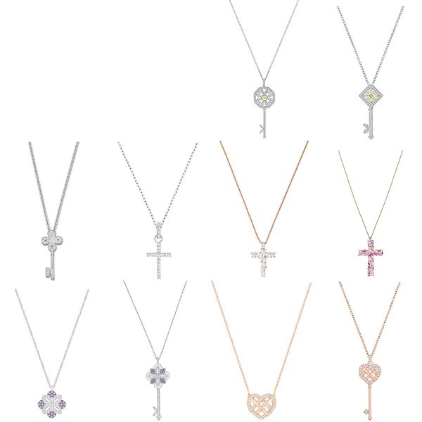 fahmi swa charm elegant crystal cross women's clavicle chain rose gold love hollow four-leaf clover key clavicle chain gift, Black
fahmi swa charm elegant crystal cross women's clavicle chain rose gold love hollow four-leaf clover key clavicle chain gift, Black