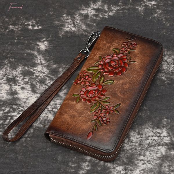 women natural skin long wallet money handy bag card holder embossed floral genuine leather zipper clutch wrist bags purse, Red;black
women natural skin long wallet money handy bag card holder embossed floral genuine leather zipper clutch wrist bags purse, Red;black