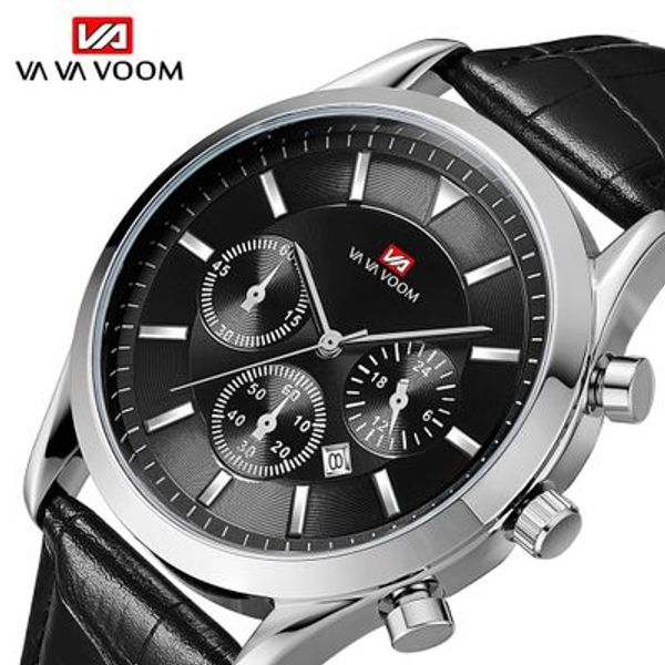 men watch vava voom business sports leisure quartz wristwatch leather band dial date waterproof clock relogio masculino, Slivery;brown
men watch vava voom business sports leisure quartz wristwatch leather band dial date waterproof clock relogio masculino, Slivery;brown