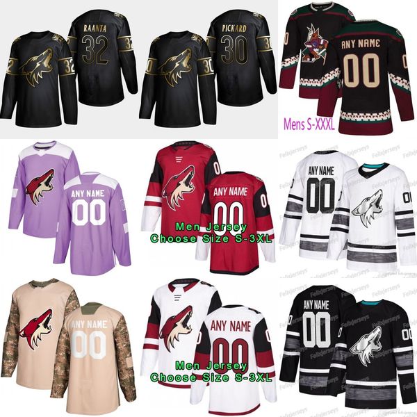 

2019 Golden Edition Arizona Coyotes 32 Antti Raanta 30 Pickard Clayton Keller Oliver Ekman-Larsson Niklas Hjalmarsson Adin Hill Jersey