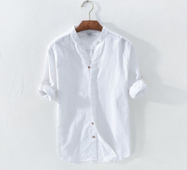 breathable men's long sleeve linen shirt casual solid vintage mandarin collar asian size shirt for men, White;black
breathable men's long sleeve linen shirt casual solid vintage mandarin collar asian size shirt for men, White;black