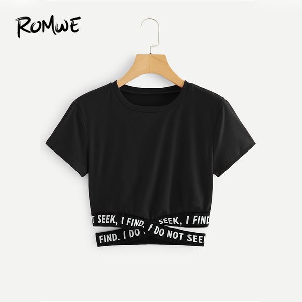 contrast slogan criss cross waist tee 2019 black posh short sleeve round neck graphic tees women summer chic shirt, White
contrast slogan criss cross waist tee 2019 black posh short sleeve round neck graphic tees women summer chic shirt, White