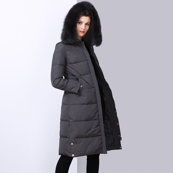 новые женские 90% вниз зимняя куртка пальто длинные парки с капюшоном теплый толстый натуральный мех енота воротник campera pluma mujer, Black
новые женские 90% вниз зимняя куртка пальто длинные парки с капюшоном теплый толстый натуральный мех енота воротник campera pluma mujer, Black