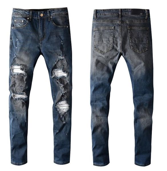 european standing men's jeans, men's jeans, a pair of skinny jeans and black embroidered skulls#0107, Blue
european standing men's jeans, men's jeans, a pair of skinny jeans and black embroidered skulls#0107, Blue