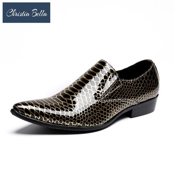 christia bella fashion gold scales office patent leather men shoes big size simplicity oxfords pointed toe slip on formal shoes, Black
christia bella fashion gold scales office patent leather men shoes big size simplicity oxfords pointed toe slip on formal shoes, Black