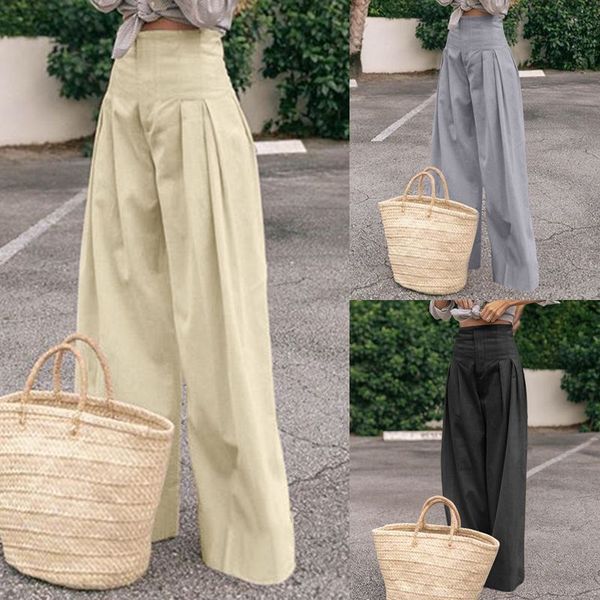 vintage high waist wide leg pants celmia women's fashion zipper casual trousers loose pleated solid pantalon femme plus size 5xl, Black;white
vintage high waist wide leg pants celmia women's fashion zipper casual trousers loose pleated solid pantalon femme plus size 5xl, Black;white