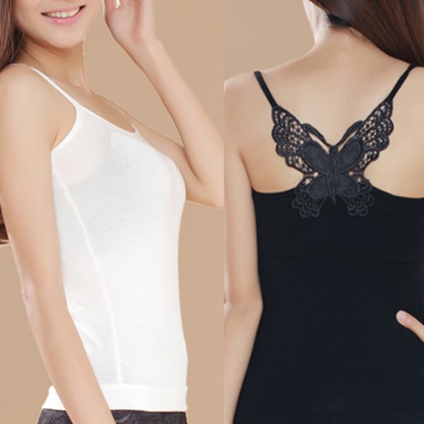 women ladys stretch butterfly camisole tanks vest underwear female clothing clothes 2018, Black;white
women ladys stretch butterfly camisole tanks vest underwear female clothing clothes 2018, Black;white