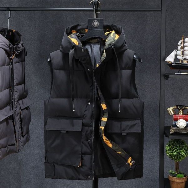 camouflage winter warm cotton vest without sleeves for men autumn male casual college thick hoodie, Black;white
camouflage winter warm cotton vest without sleeves for men autumn male casual college thick hoodie, Black;white