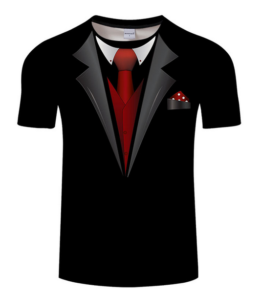 2019 3d t shirt men fake suit uniform print short sleeve compression shirt skin tight o-neck casual funny t shirts k1311, White;black 
2019 3d t shirt men fake suit uniform print short sleeve compression shirt skin tight o-neck casual funny t shirts k1311, White;black