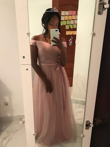 tulle pink evening dress real image africa prom gown party lace up back off the shoulder with bow, Black
tulle pink evening dress real image africa prom gown party lace up back off the shoulder with bow, Black