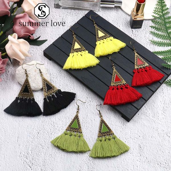 vintage triangle long tassel earrings for women bohemian ethnic colorful earring wedding party accessories charm jewelry valentine's da, Silver
vintage triangle long tassel earrings for women bohemian ethnic colorful earring wedding party accessories charm jewelry valentine's da, Silver