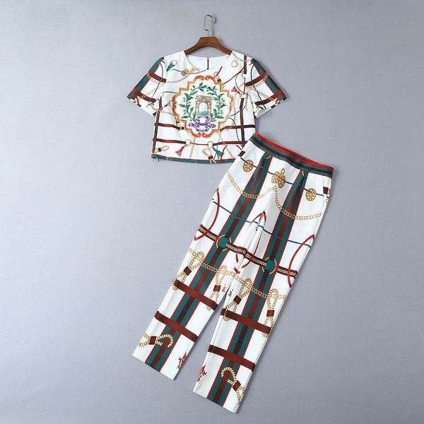 new clothes for women in europe and the united states for the summer 2019 short sleeve t-shirt nine minutes of pants print suit, White
new clothes for women in europe and the united states for the summer 2019 short sleeve t-shirt nine minutes of pants print suit, White
