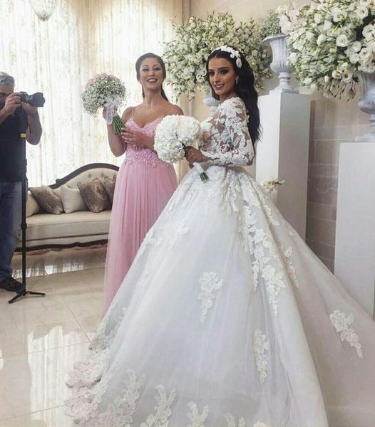arabic wedding dresses long sleeves turkey wedding dress ball gown appliques tulle vintage church wedding dress 1950s bridal reception gown, White
arabic wedding dresses long sleeves turkey wedding dress ball gown appliques tulle vintage church wedding dress 1950s bridal reception gown, White