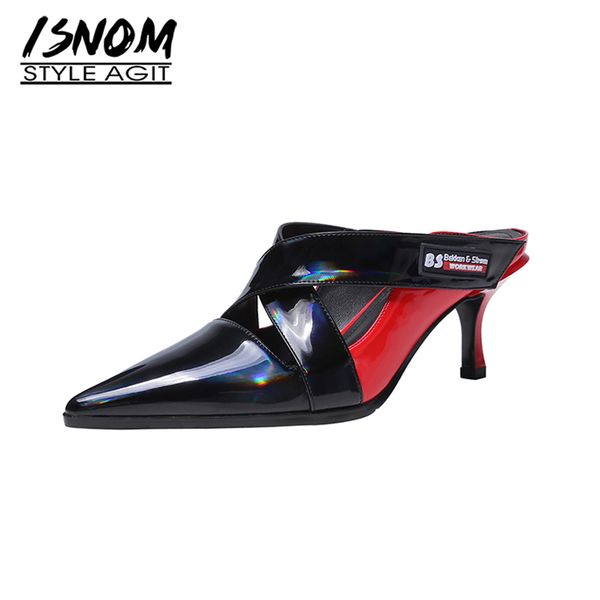 isnom ladies slippers fashion mixed color shoes woman pointed toe cross strap summer slides high heels mules women slippers, Black
isnom ladies slippers fashion mixed color shoes woman pointed toe cross strap summer slides high heels mules women slippers, Black