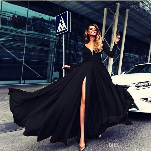 fashion asymmertrical split panelled womens designer party dresses females clothing v neck womens party dresses, White;black
fashion asymmertrical split panelled womens designer party dresses females clothing v neck womens party dresses, White;black