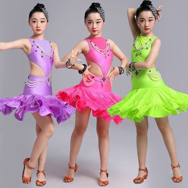 child girls kids dance latin dancing dresses for kids rhinestone tassel salsa dance costumes ballroom competition dl5177, Black;red
child girls kids dance latin dancing dresses for kids rhinestone tassel salsa dance costumes ballroom competition dl5177, Black;red