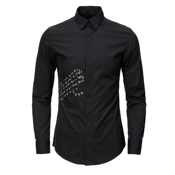 2019 brand men shirt long sleeve slim chemise homme solid color letters embroidery shirts for man casual business camisas hombre, White;black
2019 brand men shirt long sleeve slim chemise homme solid color letters embroidery shirts for man casual business camisas hombre, White;black